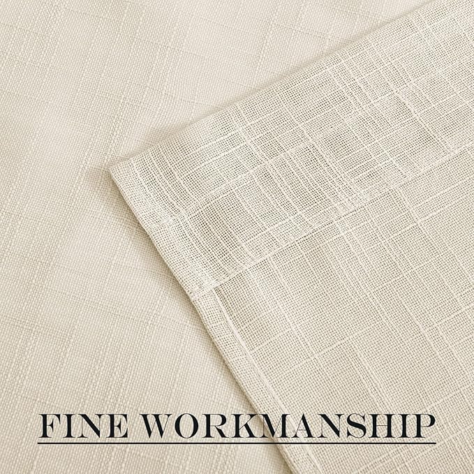 NICETOWN Sidelight Door Curtains 72 Inches Long for Windows Linen Sheer Privacy Protect Light Filtering French Door Side Curtain Panels with Tie Back, 12 Inch Width, 1 Panel, Beige