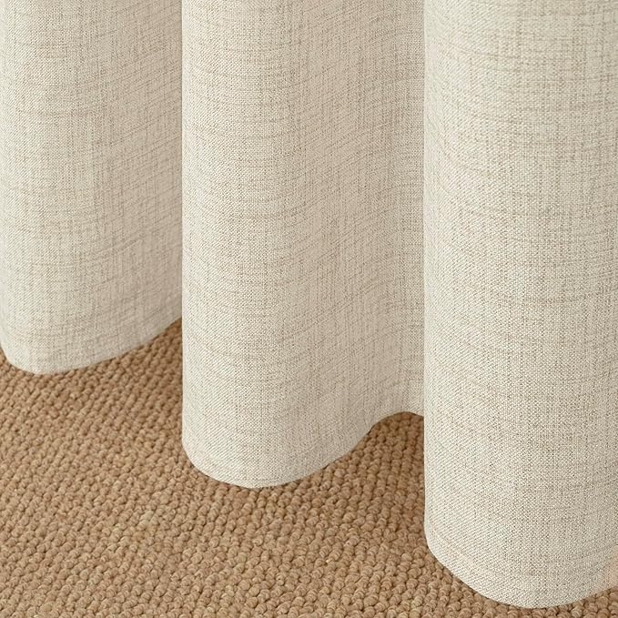 YoungsTex Linen Curtains 72 Inch Length for Living Room - Light Filtering Window Drapes with Back Tab Rod Pocket for Bedroom Office Dining Country Privacy, 42 X 72 Inch, 2 Panels