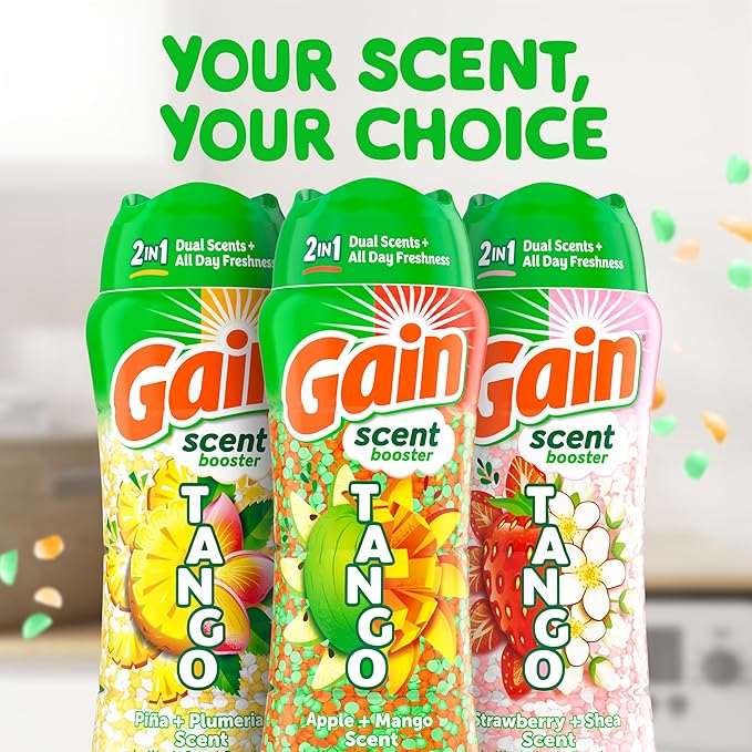 Gain Tango 2-in-1 Laundry Scent Booster Beads, Apple and Mango Scent, 21.1 OZ, Laundry Beads with Dual Scents Plus All Day Freshness