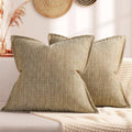 ZWJD Pillow Covers 26x26 Set of 2 Soft Polyester Textured Pillow Covers with Stylish Flange Edge Cozy Farmhouse Throw Pillows for Couch Bed Sofa Living Room