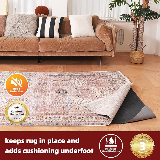 BAGAIL Felt and Natural Rubber Backing Rug Pads 1/8” Thick, 2 x 3 Ft Non Slip Rug Gripper Keep Rugs in Place, Under Area Rug Protective Cushioned Pads, Carpet Runners, Hardwood Floors Protection
