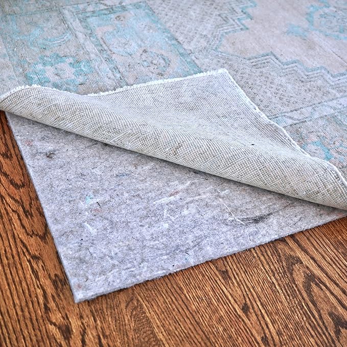 RUGPADUSA - Dual Surface - 10' Square - 1/8" Thick - Felt + Rubber - Non-Slip Backing Rug Pad - Adds Low-Profile Comfort and Protection
