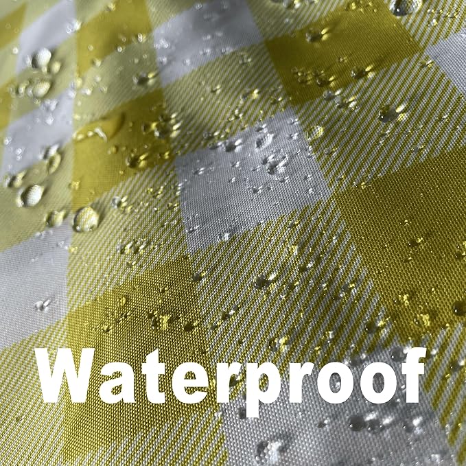 Waterproof Plaid Tablecloth Fabric - Square 58x58 Inch Classic Gingham Checker Table Cloth for Indoor/Outdoor Use - Buffalo Table Cover for Picnics, BBQs, and Parties