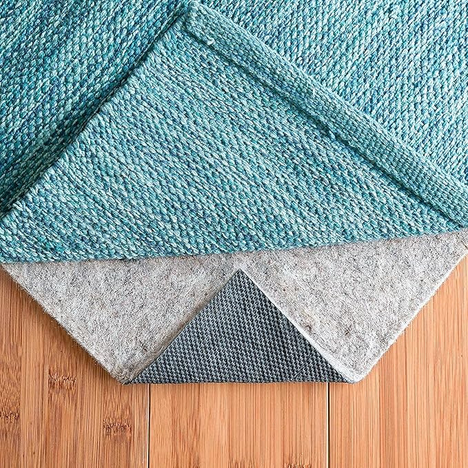 RUGPADUSA, Basics, 8' Round, 1/4" Thick, Felt + Rubber, Non-Slip Cushion Rug Pad, Also available with Cushion Only Option, Safe for All Floors and Finishes, Made In the USA