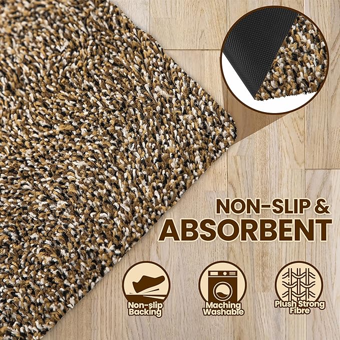 Premium Microfiber Indoor Door Mat – 24"x36" Washable Entry Mat, Non-Slip, Waterproof Backing, Super Absorbent, Low Profile Entryway Doormat for Indoor Entrance