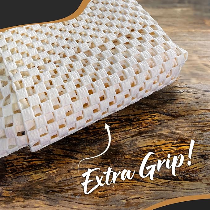 Nevlers 5'x8' White Anti Skid Rug Gripper for Hardwood Floors & Other Surfaces | PVC Foam Rug Pad Non Slip Design | Open Weave Non Slip Rug Pads | Customizable Carpet Pad & Under Rug Non Slip Pad