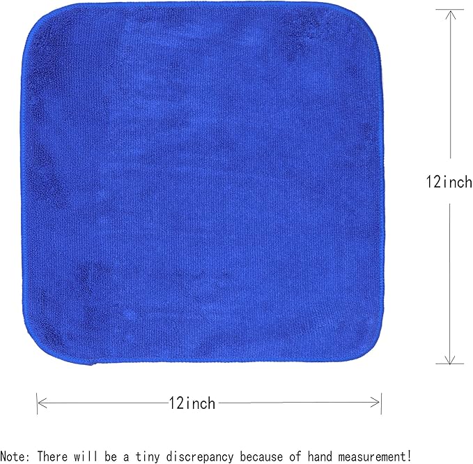 Microfiber Dish Cloths Fast Drying Kitchen Cleaning Cloth Dish Rags Dust Cloths Ultra Absorbent Lint Free Washcloths with Poly Scrub Side 12inch x 12inch 8 Pack (Dark Blue)