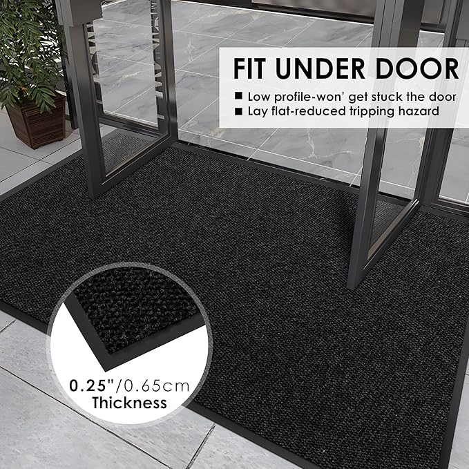 4′ x 59′ Front Door Mat Indoor Outdoor Entrance, Commercial Floor Mat Heavy Duty Dirt Trapper Entryway Doormat, Custom Size Non Slip Rubber Backing Welcome mat, Door Mat for High Traffic Area