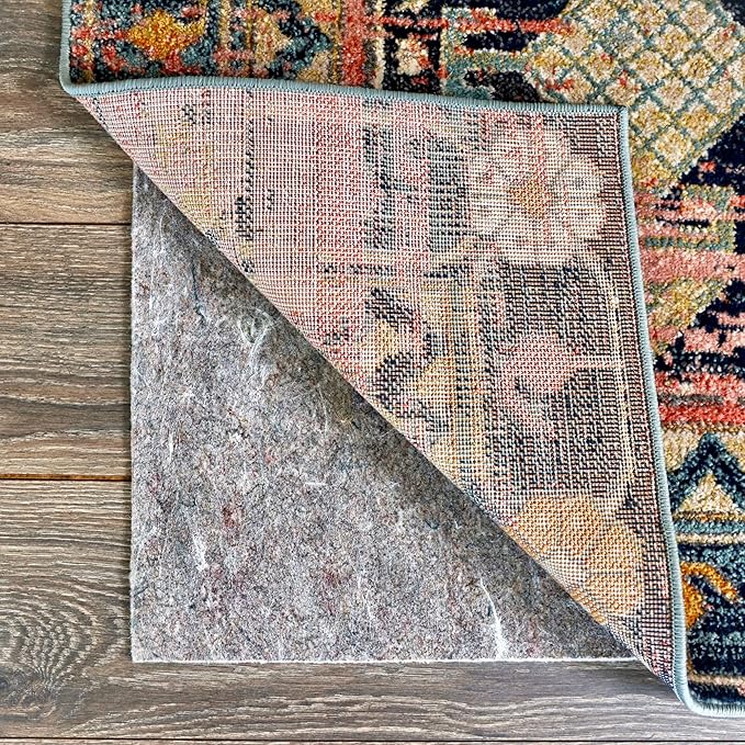 RUGPADUSA - Dual Surface - 7' Round - 1/8" Thick - Felt + Rubber - Non-Slip Backing Rug Pad - Adds Low-Profile Comfort and Protection