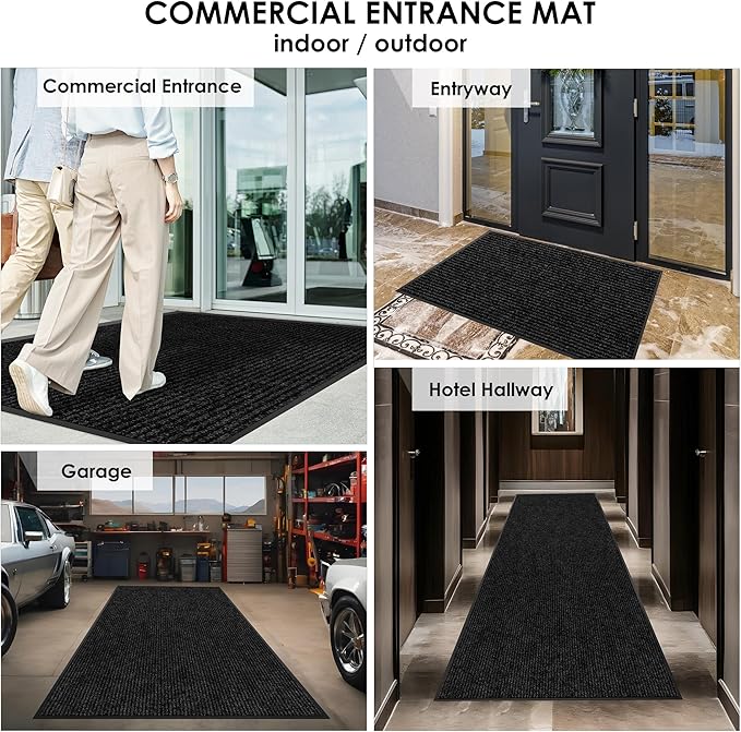 2′ x 40′ Front Door Mat Indoor Outdoor Entrance, Commercial Floor Mat Heavy Duty Dirt Trapper Entryway Doormat, Custom Size Non Slip Rubber Backing Welcome mat, Door Mat for High Traffic Area