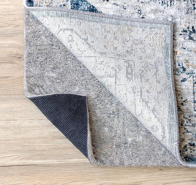 RUGPADUSA - Dual Surface - 4'10" x 6'10" - 3/8" Thick - Felt + Rubber - Enhanced Non-Slip Rug Pad - Adds Comfort and Protection - for Hard Surface Floors